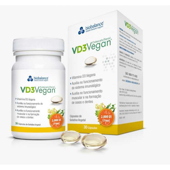 VD3VEGAN - Vitamina D3 - Colecalciferol 100% vegano - 30 cápsulas